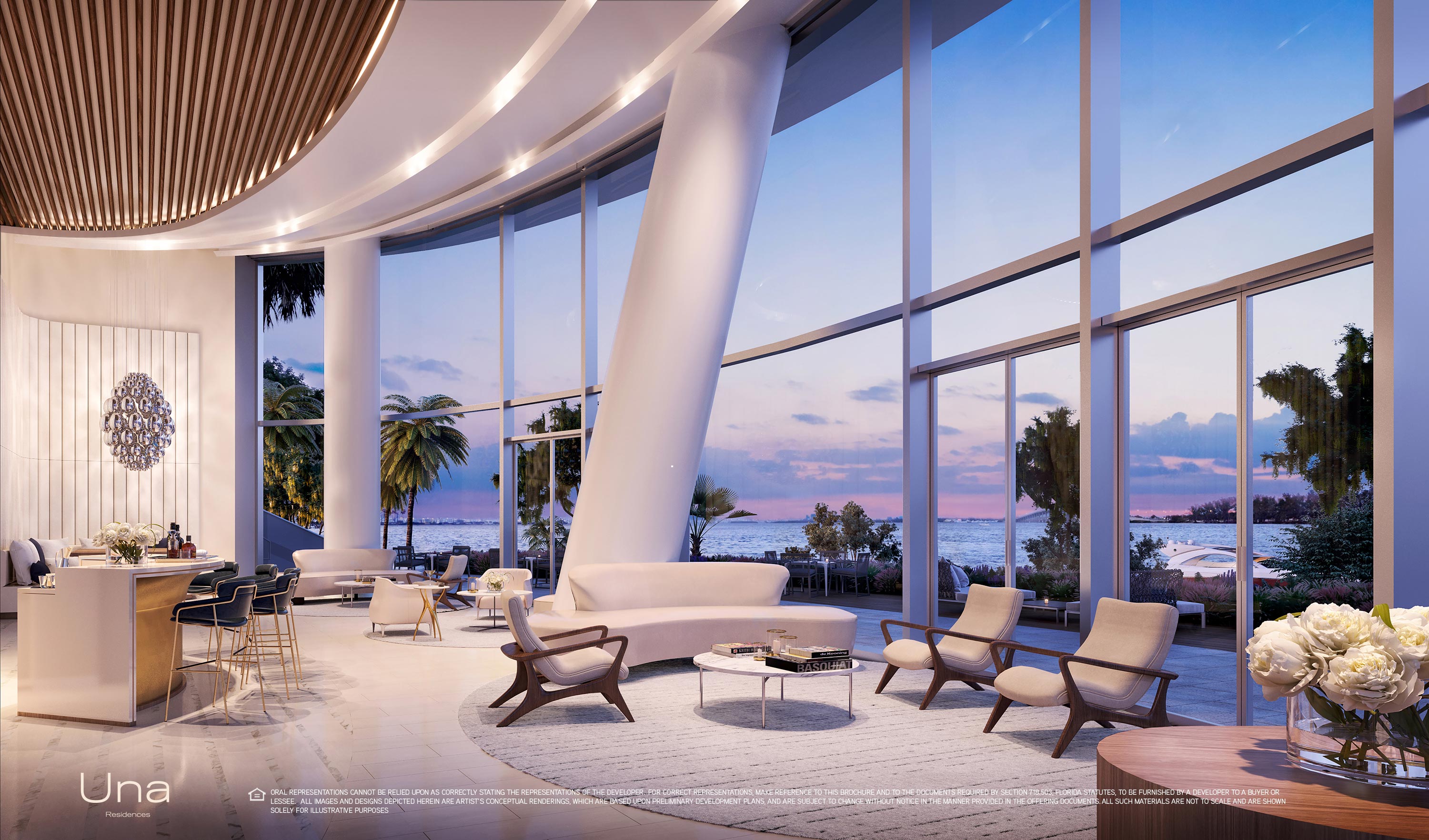 Una Residences bay view lobby lounge